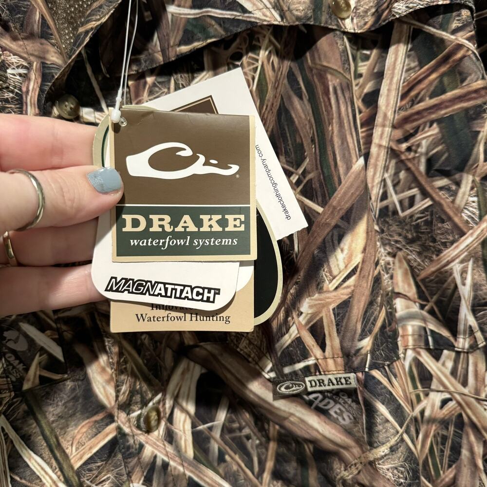 Drake Waterfowl Systems Shirt Camo Magnattach Fishing Vented Pocket NEW Mens 3X - Picture 3 of 7